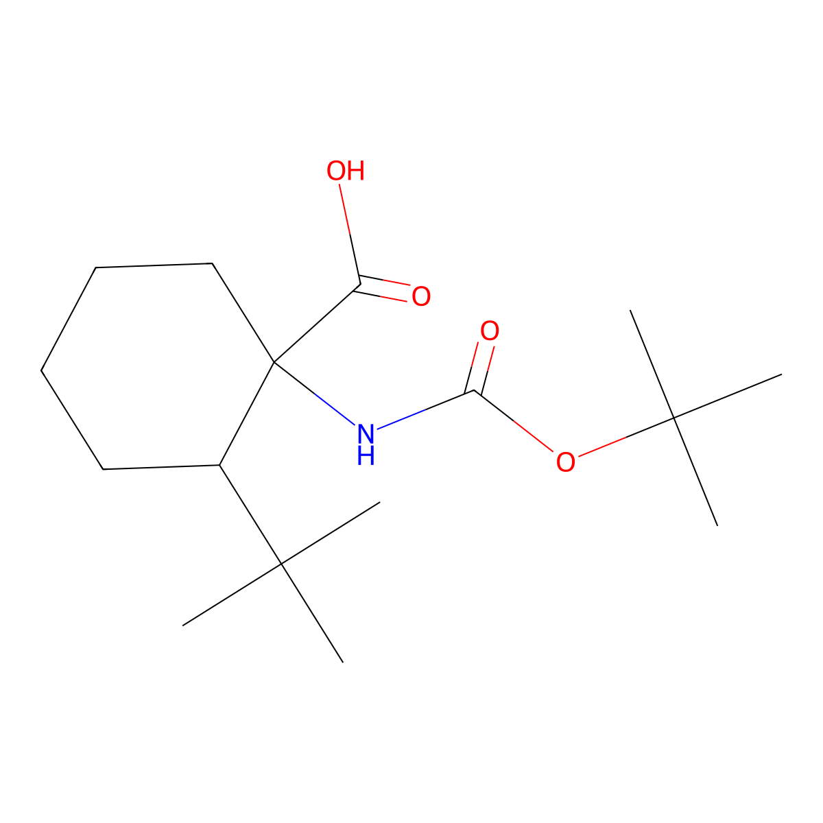1-{[(Tert-butoxy)carbonyl]amino}-2-tert-butylcyclohexane-1-carboxylic acid molecular structure, CAS 1492768-59-8