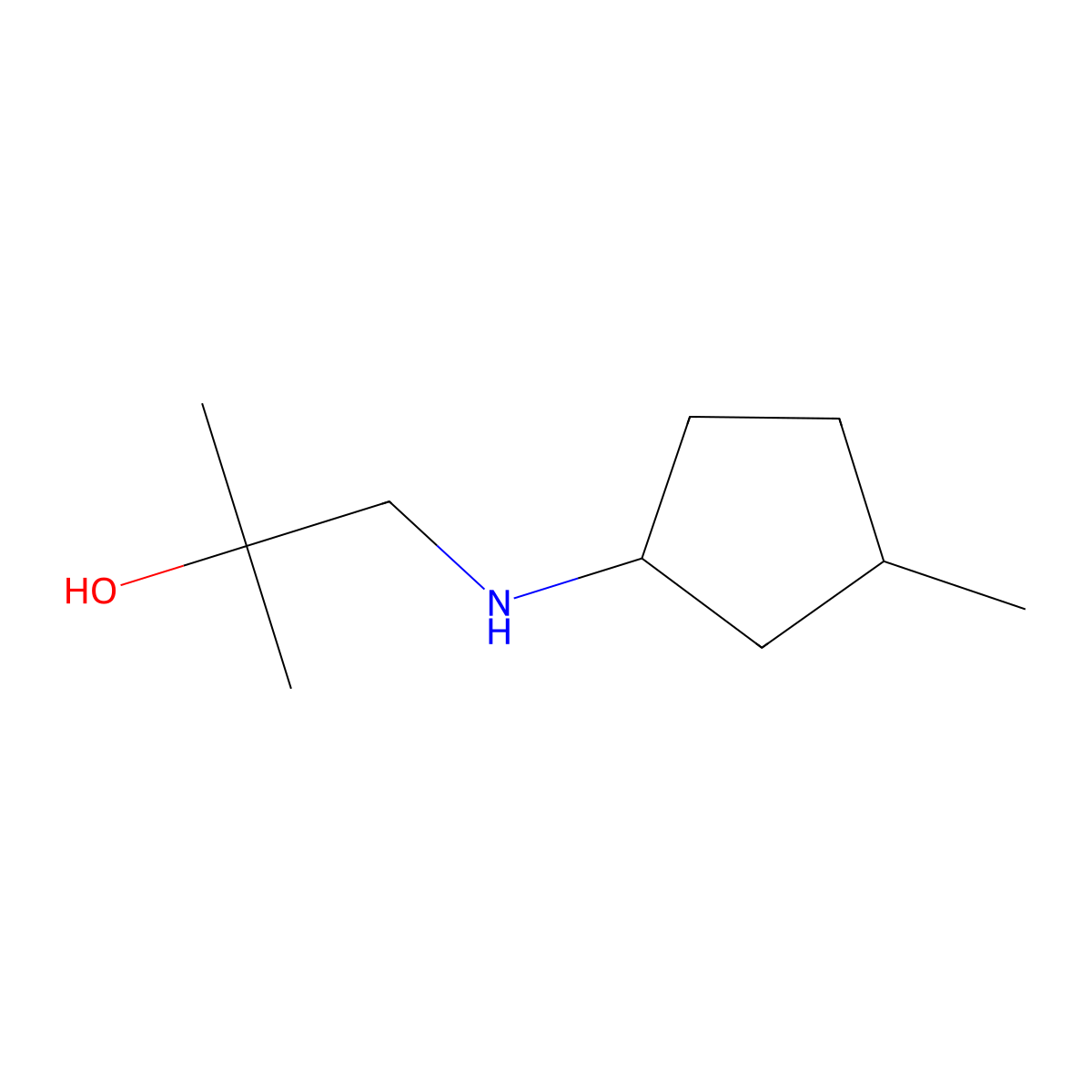 2-Methyl-1-[(3-methylcyclopentyl)amino]propan-2-ol molecular structure, CAS 1492768-90-7