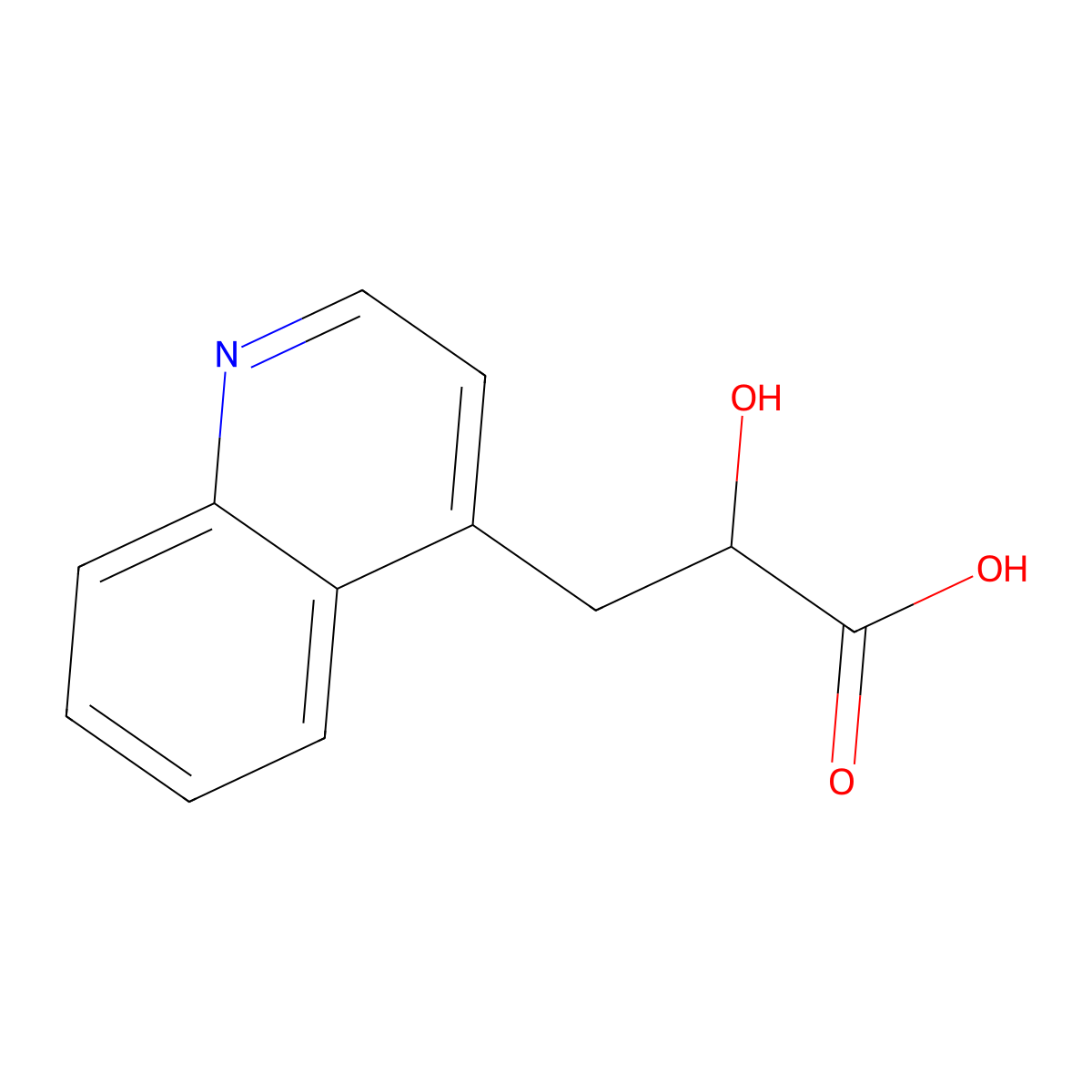 2-Hydroxy-3-(quinolin-4-yl)propanoic acid molecular structure, CAS 1492805-64-7