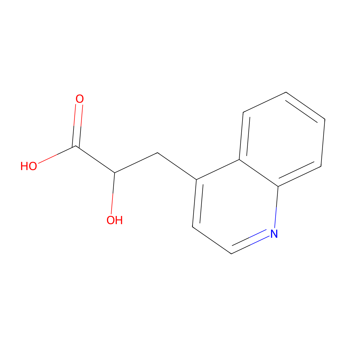 2-Hydroxy-3-(quinolin-4-yl)propanoic acid molecular structure, CAS 1492805-64-7