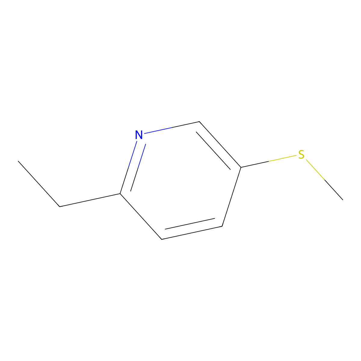 2-Ethyl-5-(methylthio)pyridine molecular structure, CAS 149281-49-2