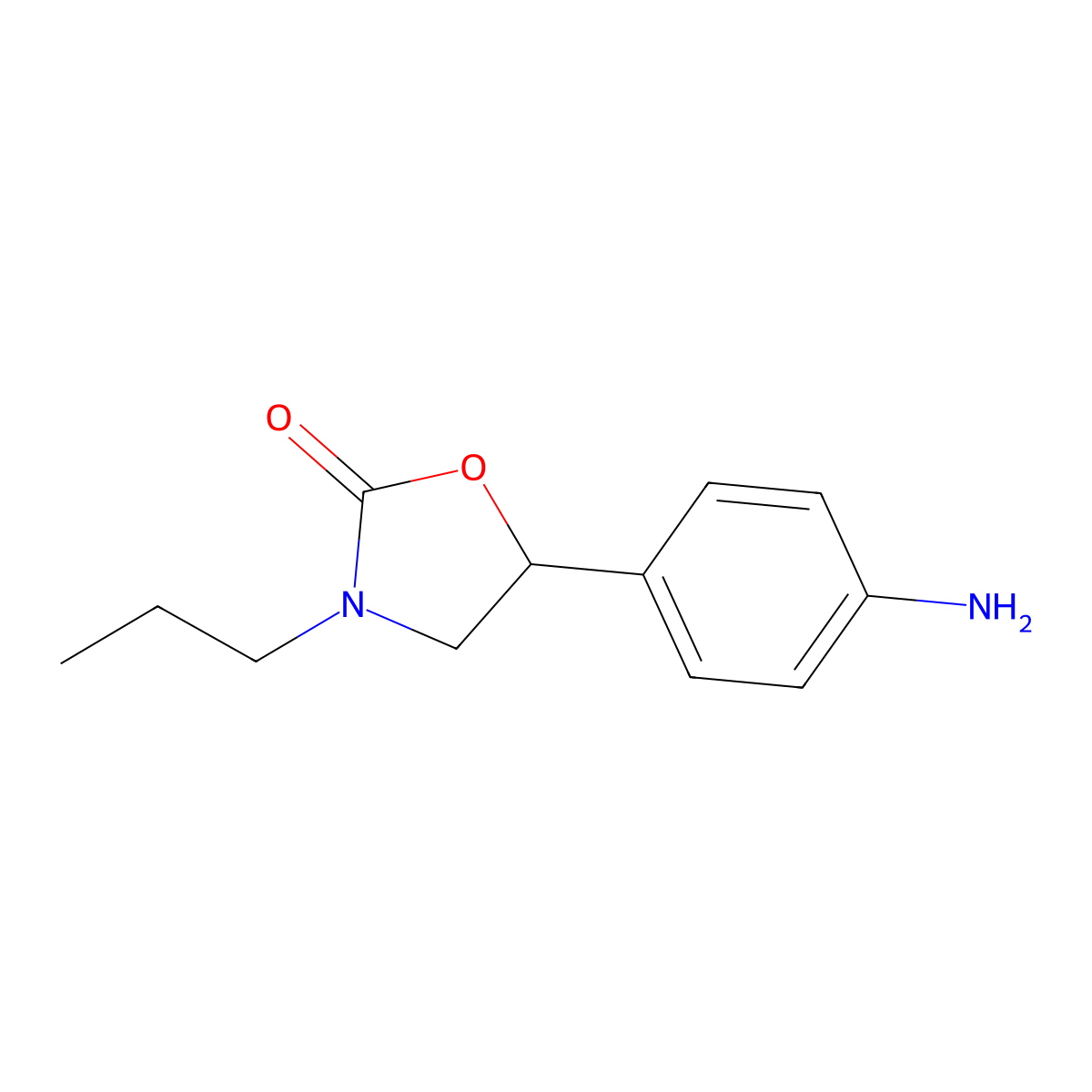 5-(4-Aminophenyl)-3-propyl-1,3-oxazolidin-2-one molecular structure, CAS 1492825-59-8