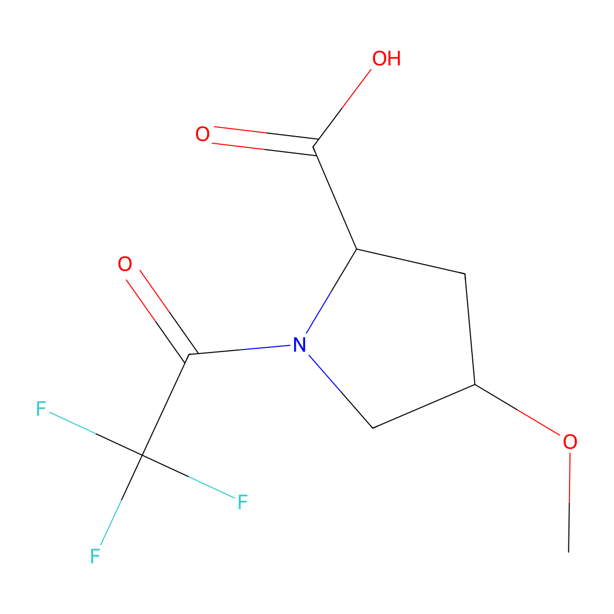 (2S,4R)-4-methoxy-1-(trifluoroacetyl)pyrrolidine-2-carboxylic acid molecular structure, CAS 1492832-58-2
