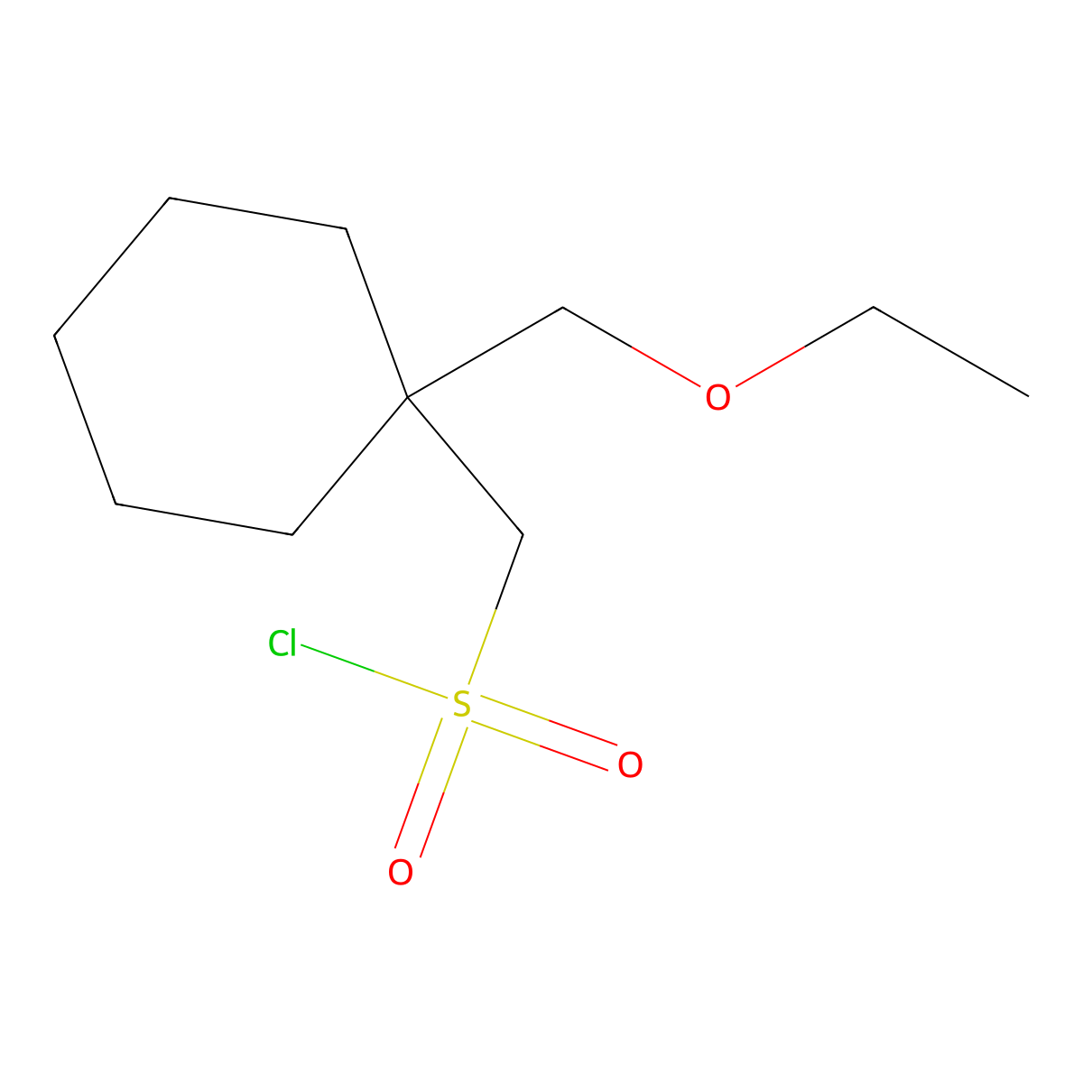 [1-(Ethoxymethyl)cyclohexyl]methanesulfonyl chloride molecular structure, CAS 1492839-45-8