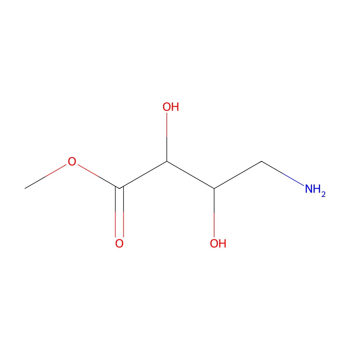 rac-methyl (2R,3R)-4-amino-2,3-dihydroxybutanoate molecular structure, CAS 149284-09-3