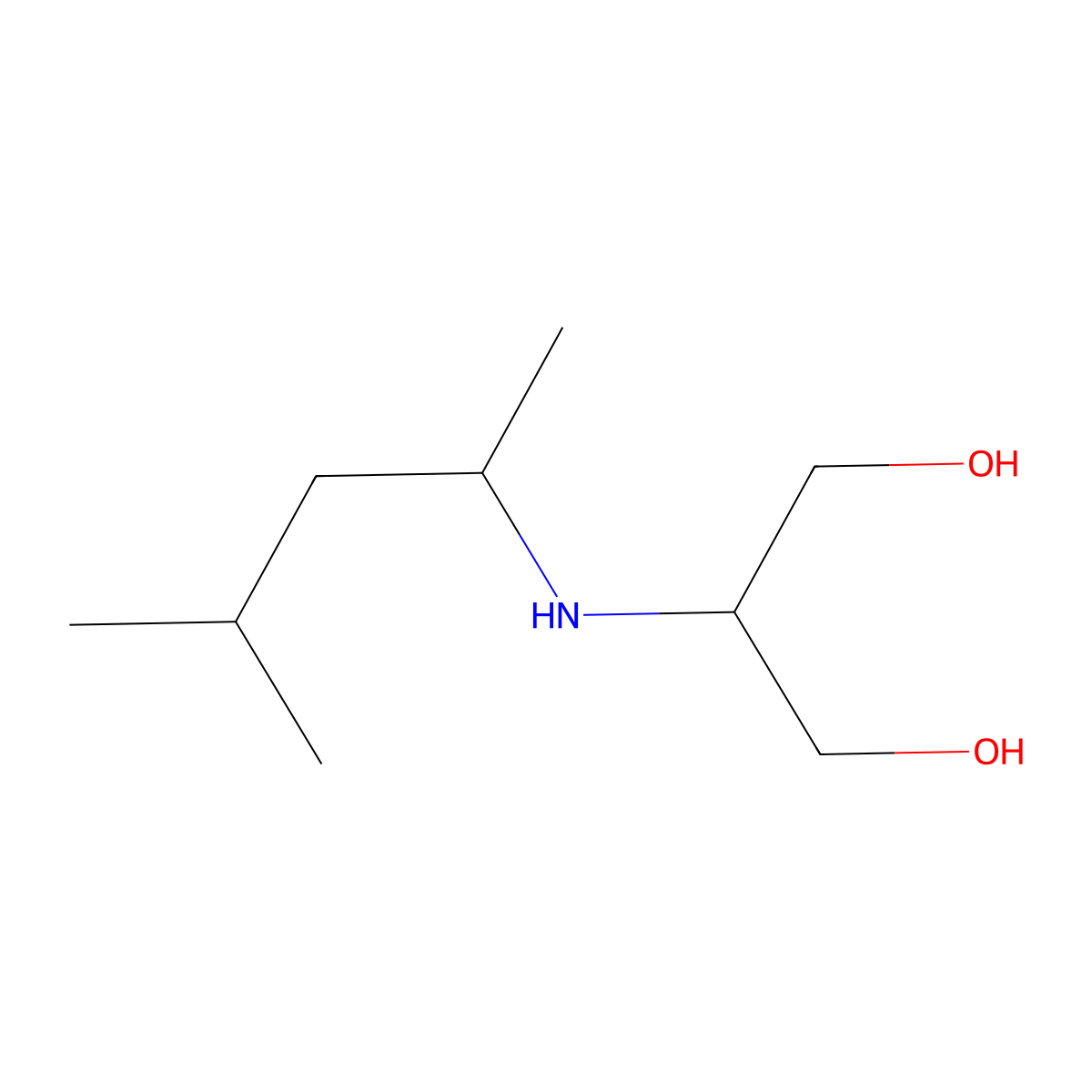 2-[(4-Methylpentan-2-yl)amino]propane-1,3-diol molecular structure, CAS 1492842-71-3