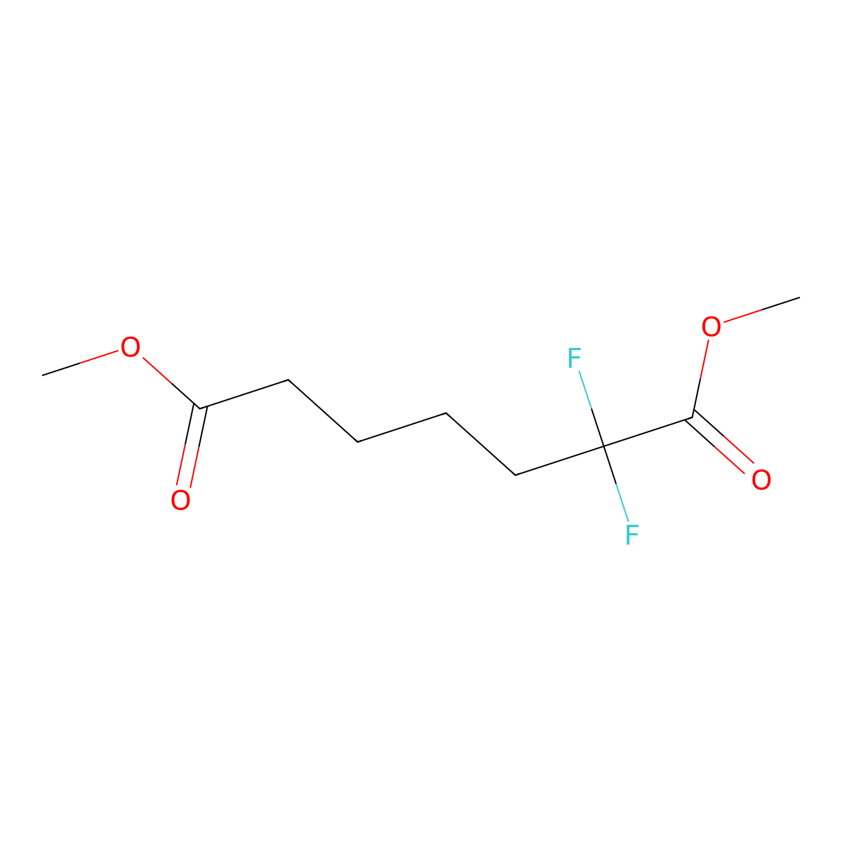 Dimethyl 2,2-difluoroheptanedioate molecular structure, CAS 149285-80-3