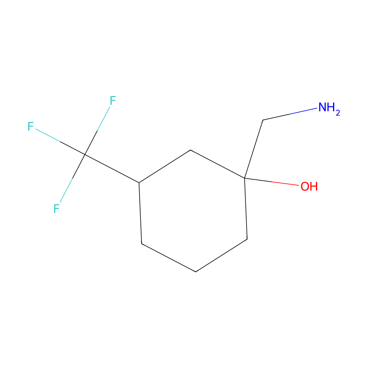 1-(Aminomethyl)-3-(trifluoromethyl)cyclohexan-1-ol molecular structure, CAS 1492854-15-5
