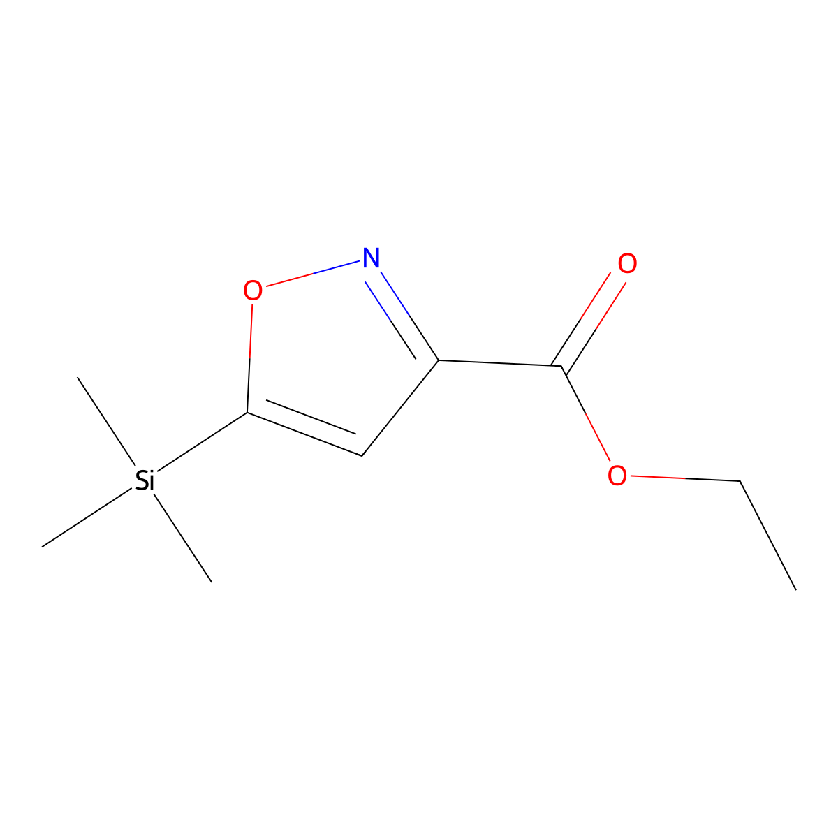 5-Trimethylsilanyl-isoxazole-3-carboxylic acid ethyl ester molecular structure, CAS 149286-32-8