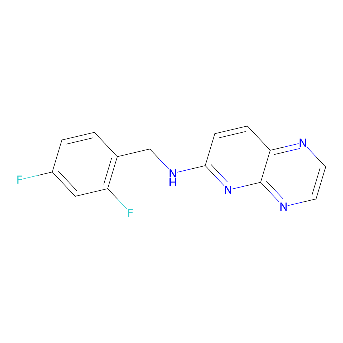 N-[(2,4-Difluorophenyl)methyl]pyrido[2,3-b]pyrazin-6-amine molecular structure, CAS 1492861-66-1