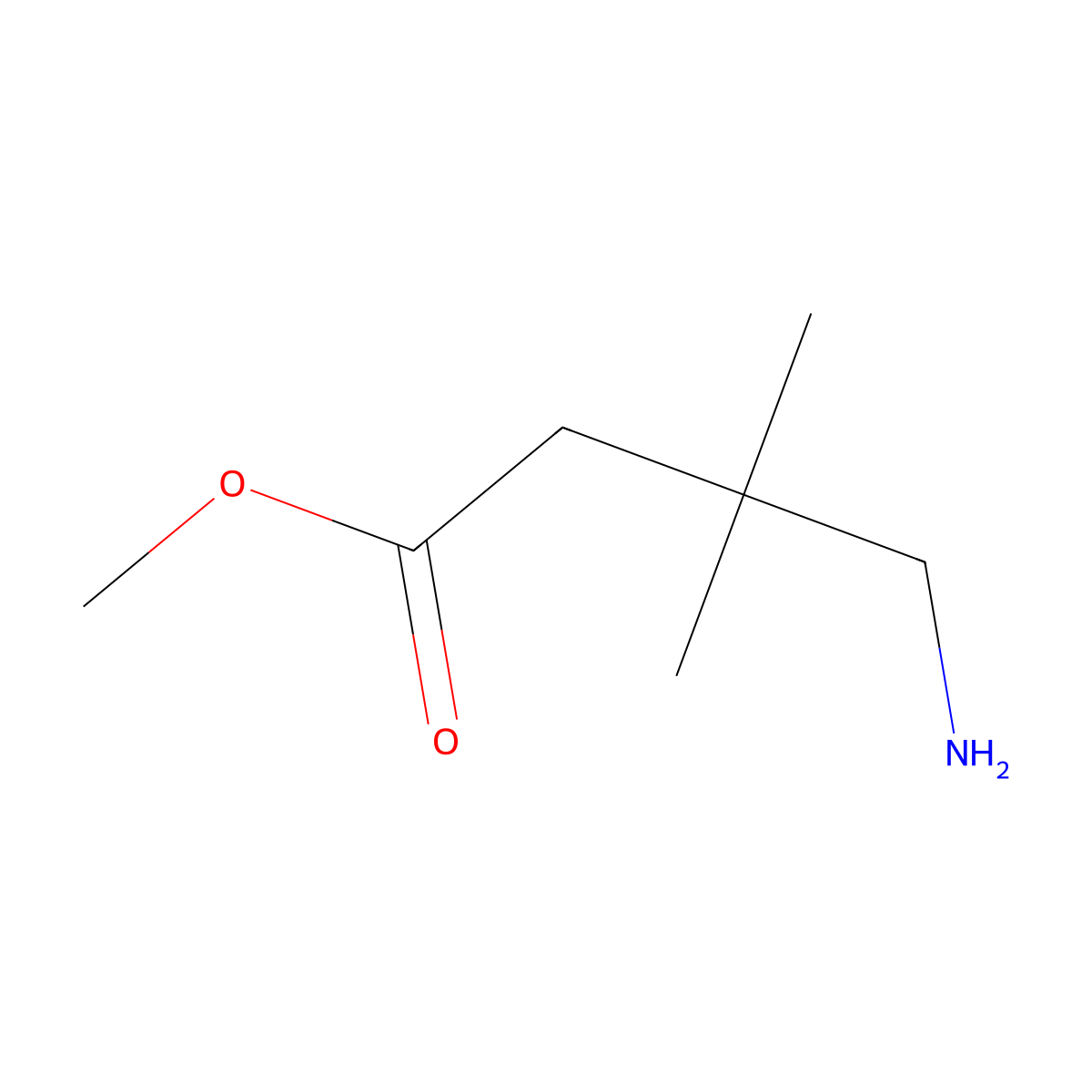 Methyl 4-amino-3,3-dimethylbutanoate molecular structure, CAS 1492861-79-6