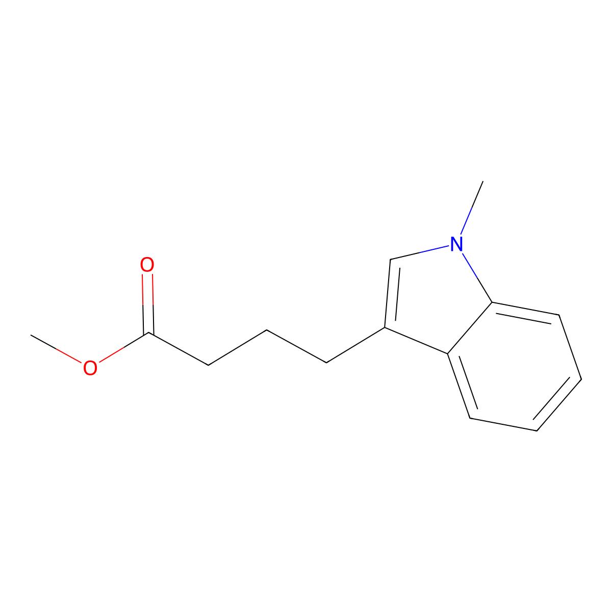 methyl 4-(1-methyl-1H-indol-3-yl)butanoate molecular structure, CAS 149287-21-8