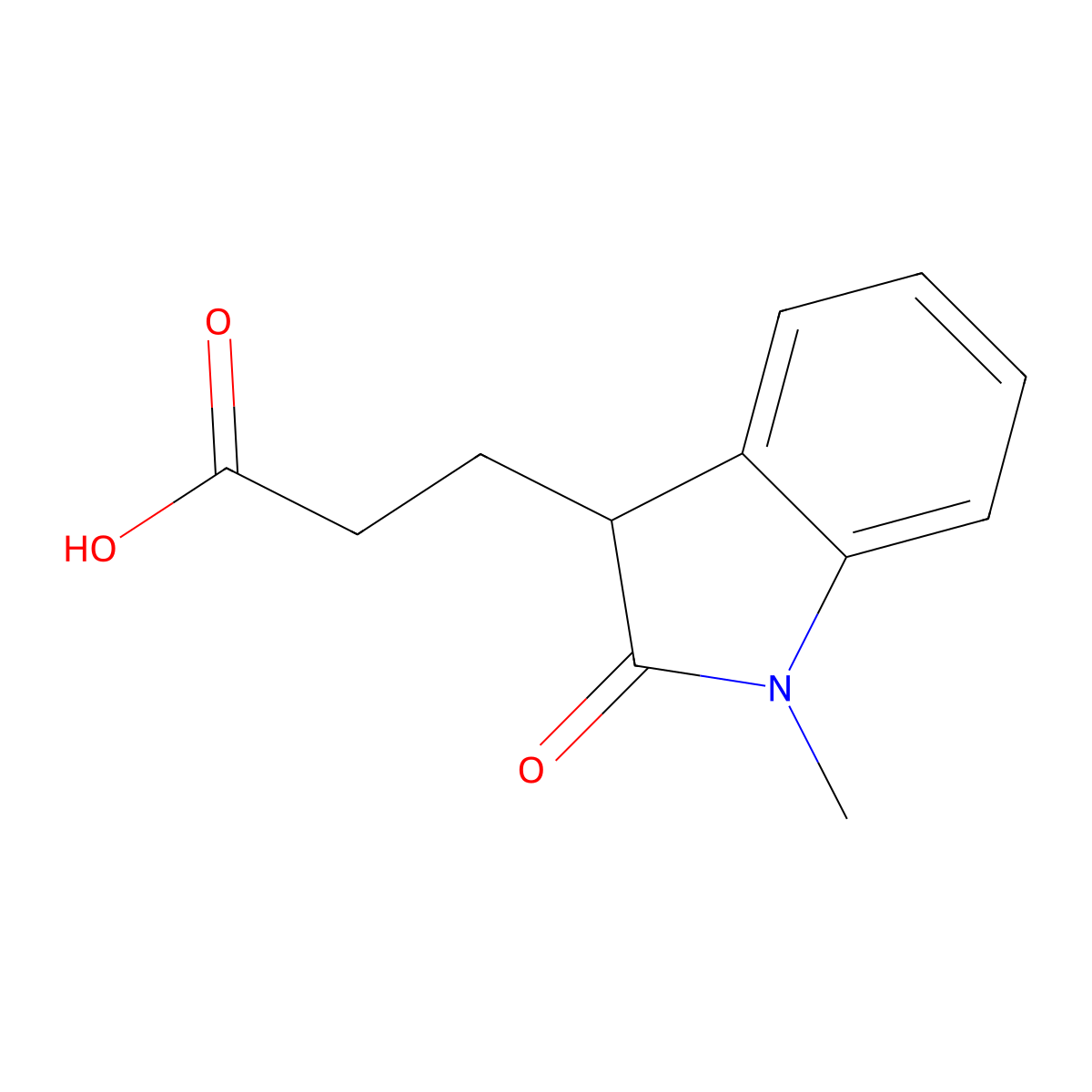 3-(1-Methyl-2-oxo-2,3-dihydro-1H-indol-3-yl)-propionic acid molecular structure, CAS 149287-38-7