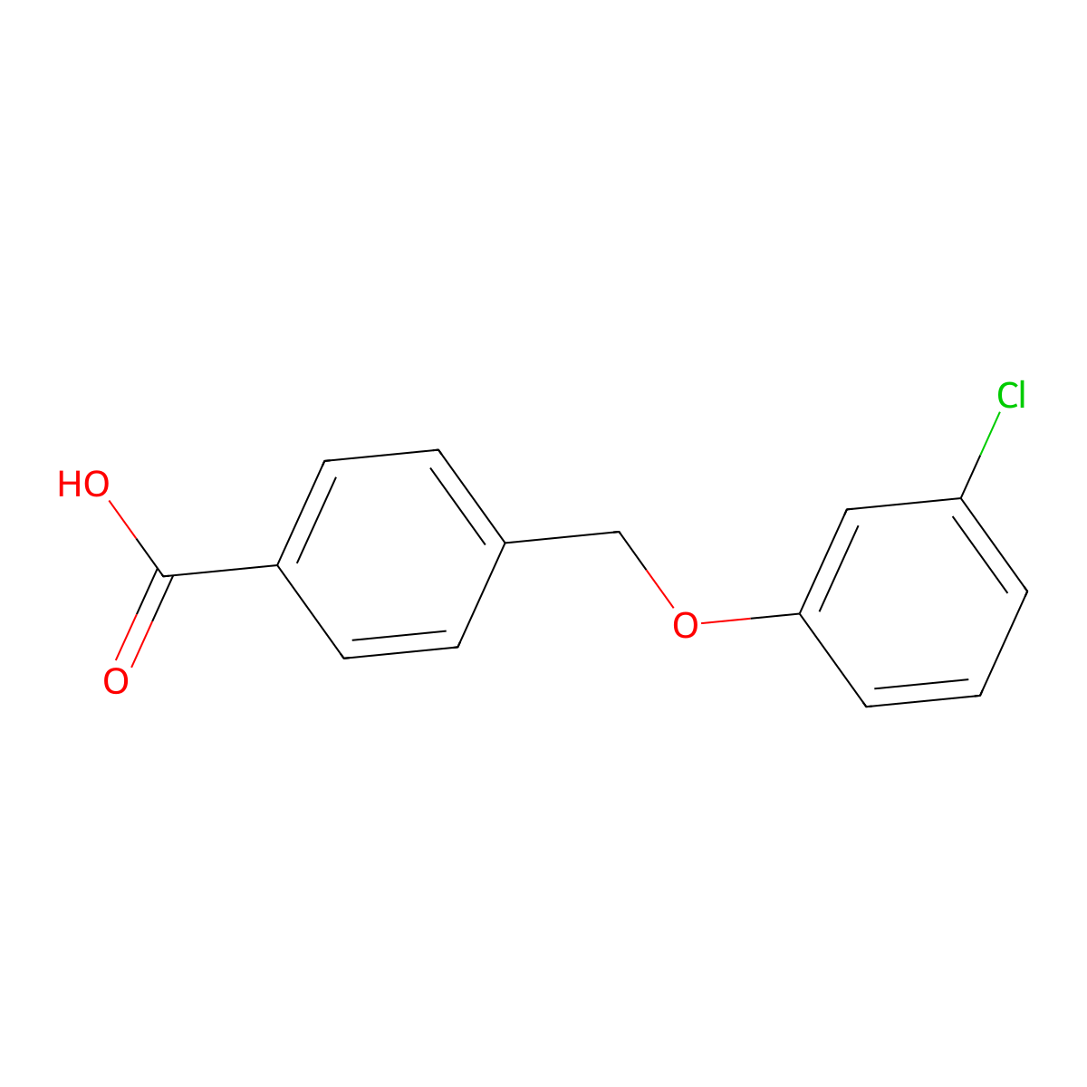 4-[(3-Chlorophenoxy)methyl]benzoic acid molecular structure, CAS 149288-39-1