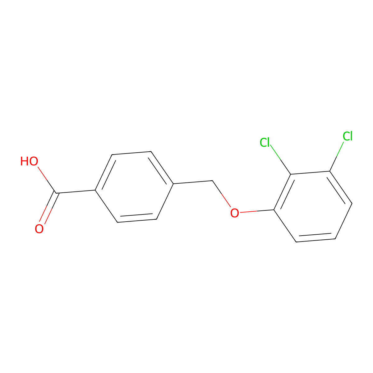 4-[(2,3-Dichlorophenoxy)methyl]benzoic acid molecular structure, CAS 149288-40-4