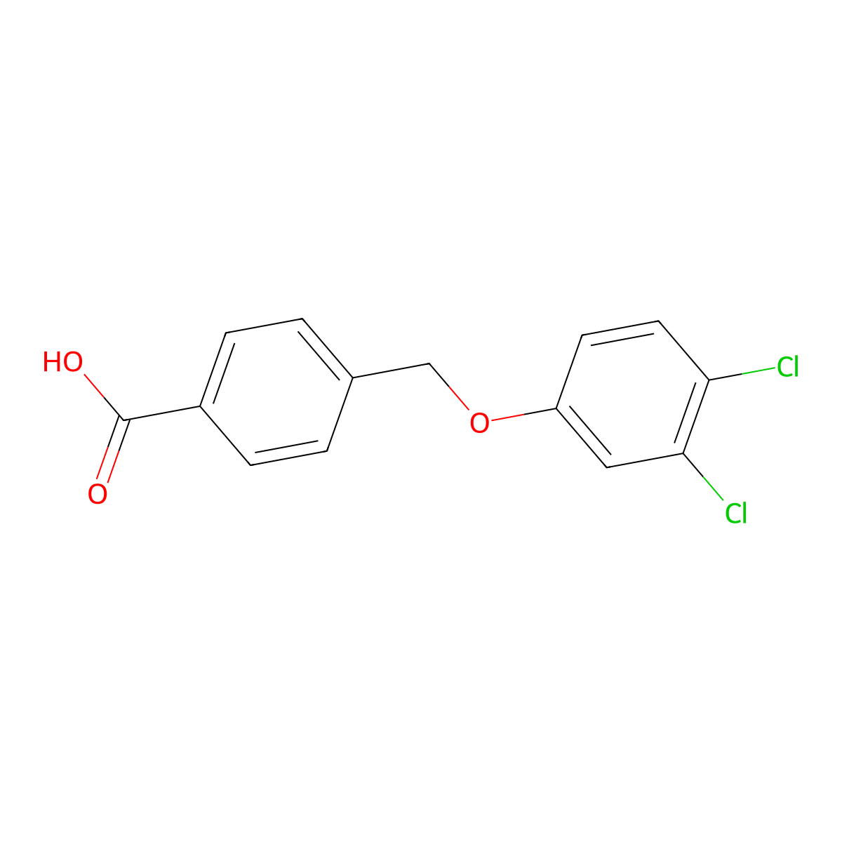 4-(3,4-Dichlorophenoxymethyl)benzoic acid molecular structure, CAS 149288-42-6
