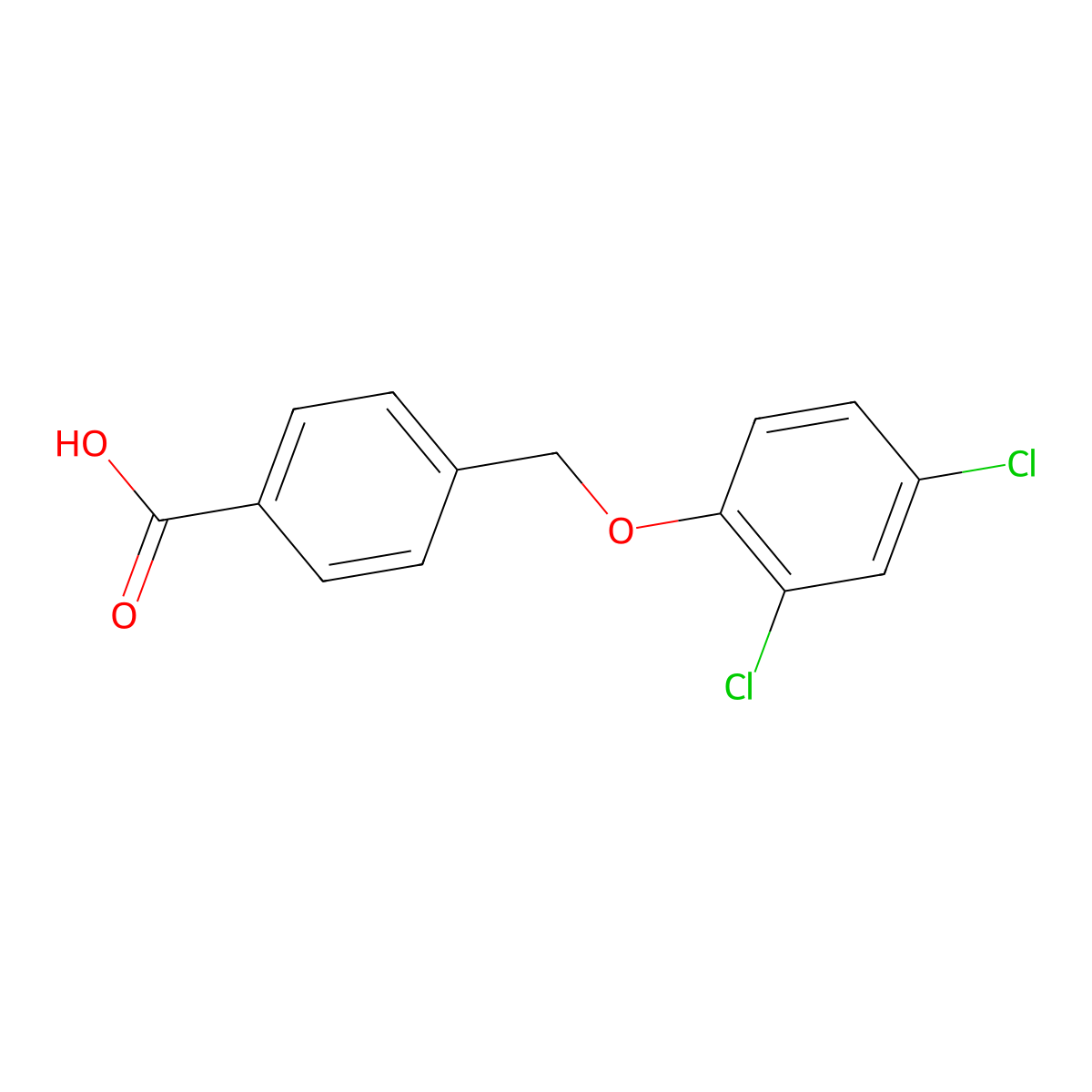 4-[(2,4-Dichlorophenoxy)methyl]benzoic acid molecular structure, CAS 149288-47-1