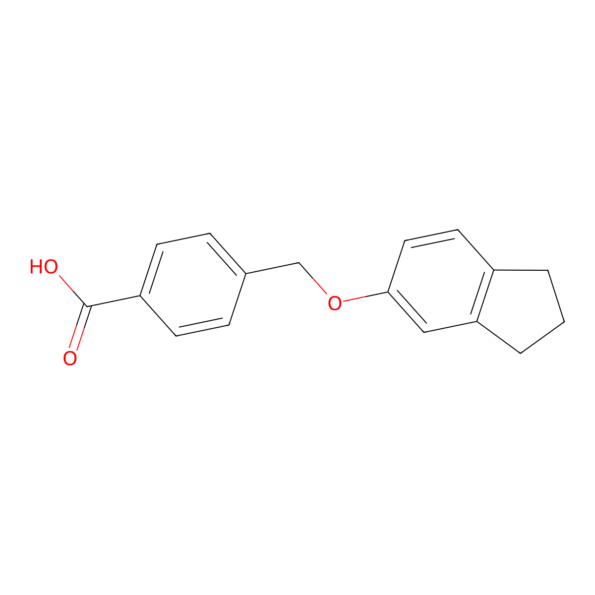4-(((2,3-Dihydro-1H-inden-5-yl)oxy)methyl)benzoic acid molecular structure, CAS 149288-65-3