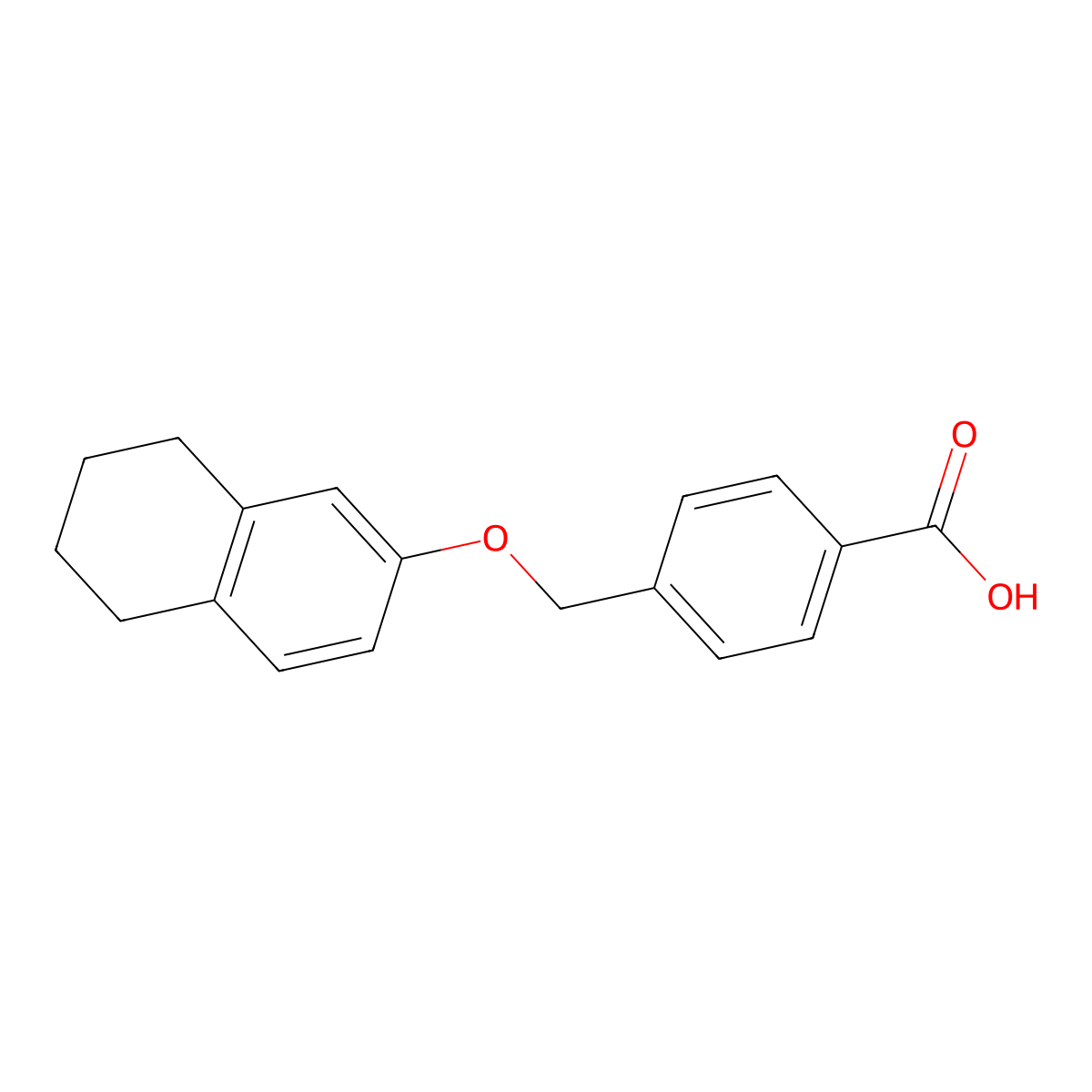 4-[[(5,6,7,8-Tetrahydro-2-naphthalenyl)oxy]methyl]benzoic acid molecular structure, CAS 149288-66-4