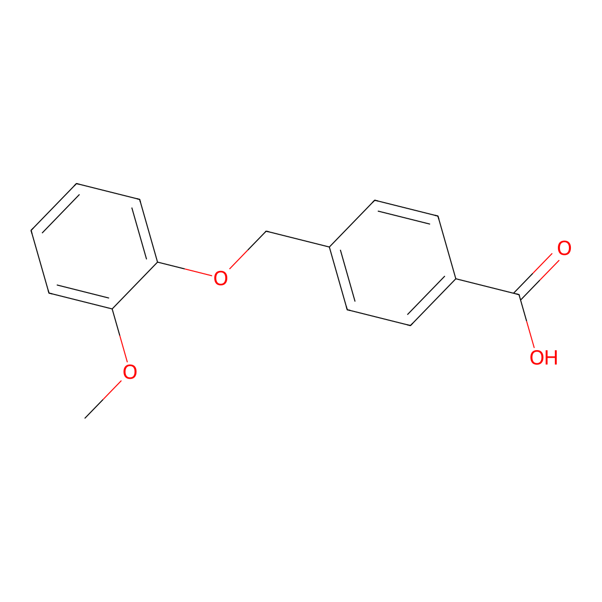 4-((2-Methoxyphenoxy)methyl)benzoic acid molecular structure, CAS 149288-68-6