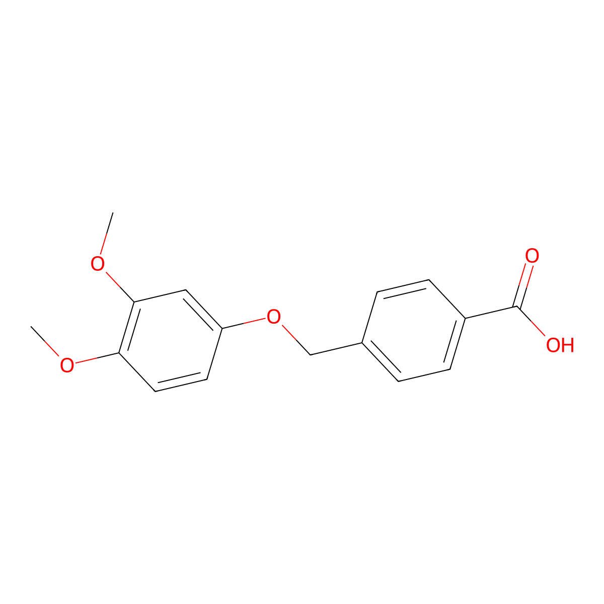 4-[(3,4-Dimethoxyphenoxy)methyl]benzoic acid molecular structure, CAS 149288-70-0