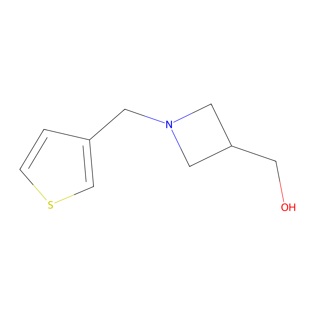 [1-(Thiophen-3-ylmethyl)azetidin-3-yl]methanol molecular structure, CAS 1492881-53-4