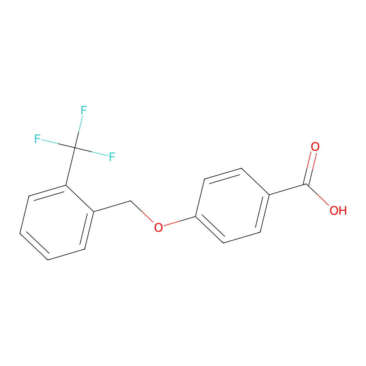 4-{[2-(Trifluoromethyl)phenyl]methoxy}benzoic acid molecular structure, CAS 149289-06-5