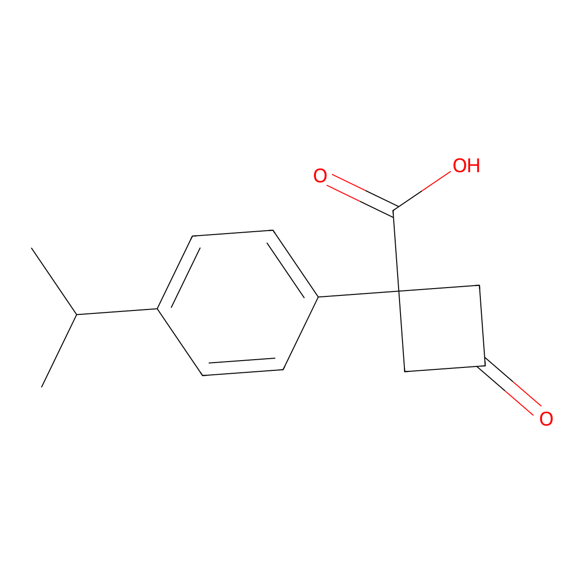1-(4-Isopropylphenyl)-3-oxocyclobutane-1-carboxylic acid molecular structure, CAS 1492893-17-0