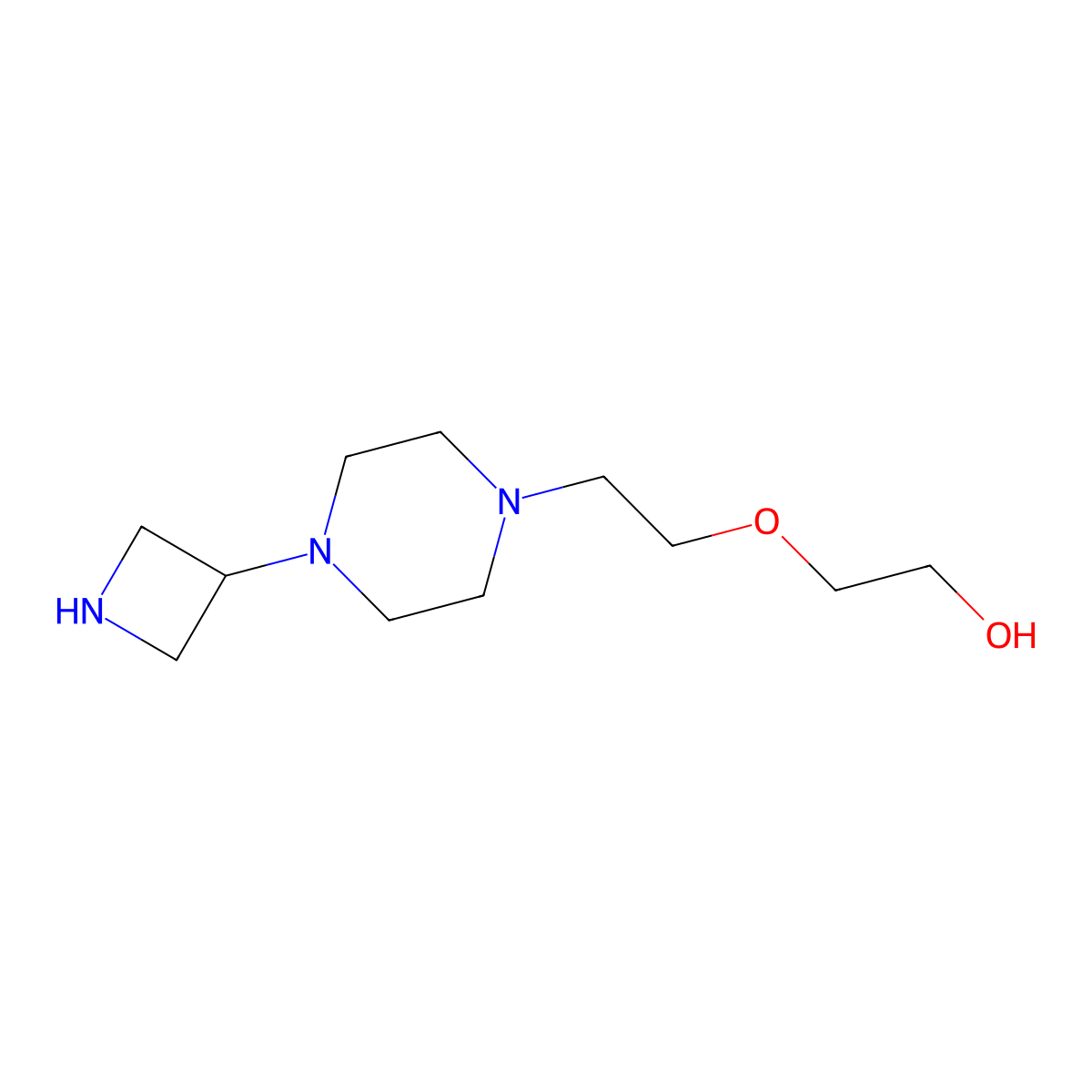 2-{2-[4-(Azetidin-3-yl)piperazin-1-yl]ethoxy}ethan-1-ol molecular structure, CAS 1492894-35-5