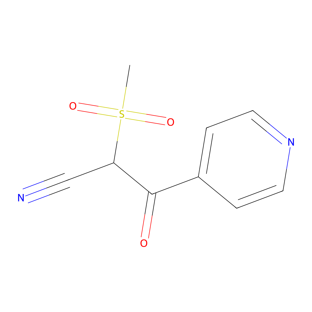 2-Methanesulfonyl-3-oxo-3-(pyridin-4-YL)propanenitrile molecular structure, CAS 1492894-57-1