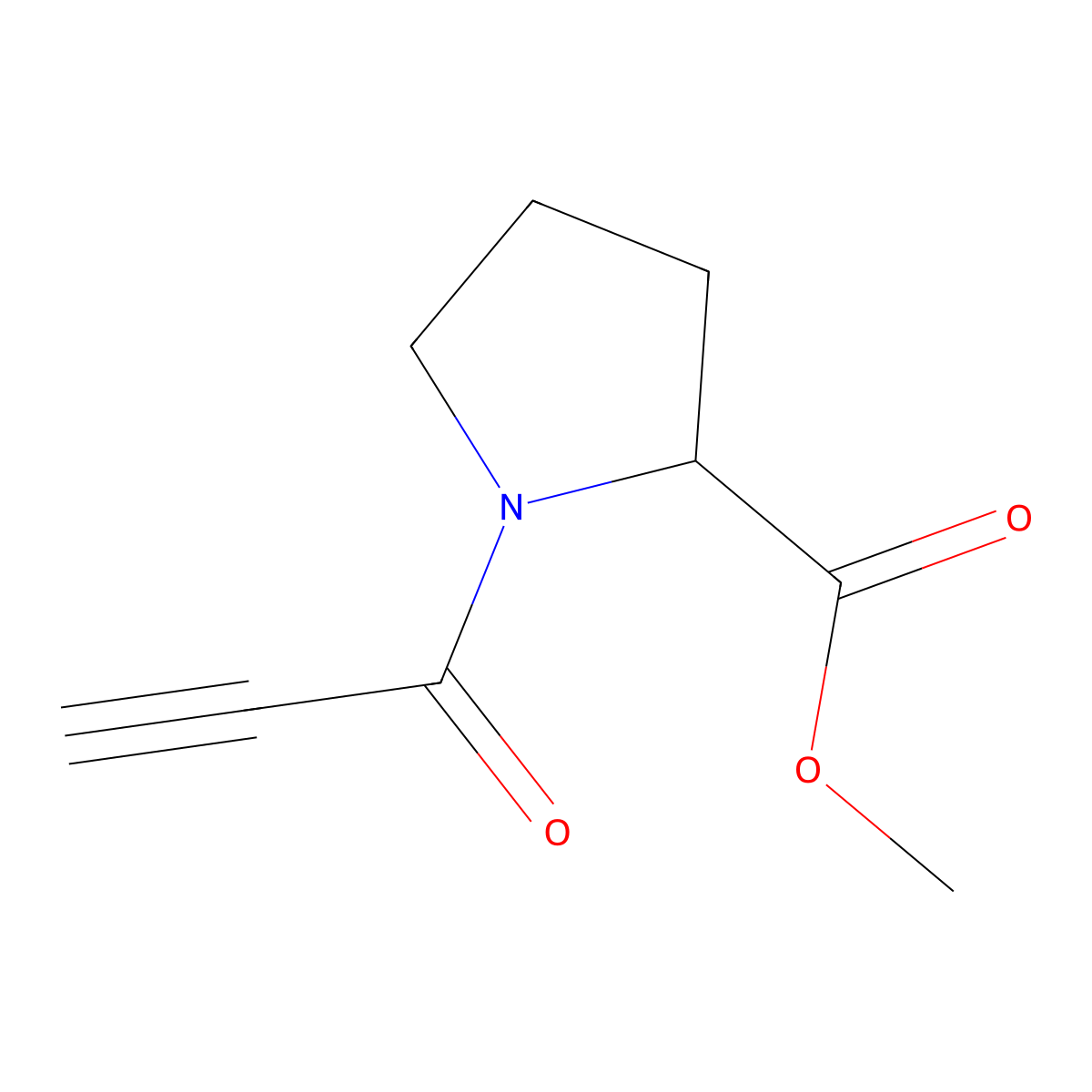 methyl (2S)-1-(prop-2-ynoyl)pyrrolidine-2-carboxylate molecular structure, CAS 1492899-95-2