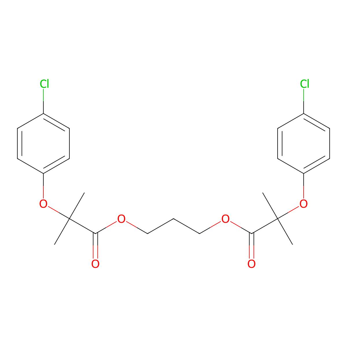 Simfibrate molecular structure, CAS 14929-11-4