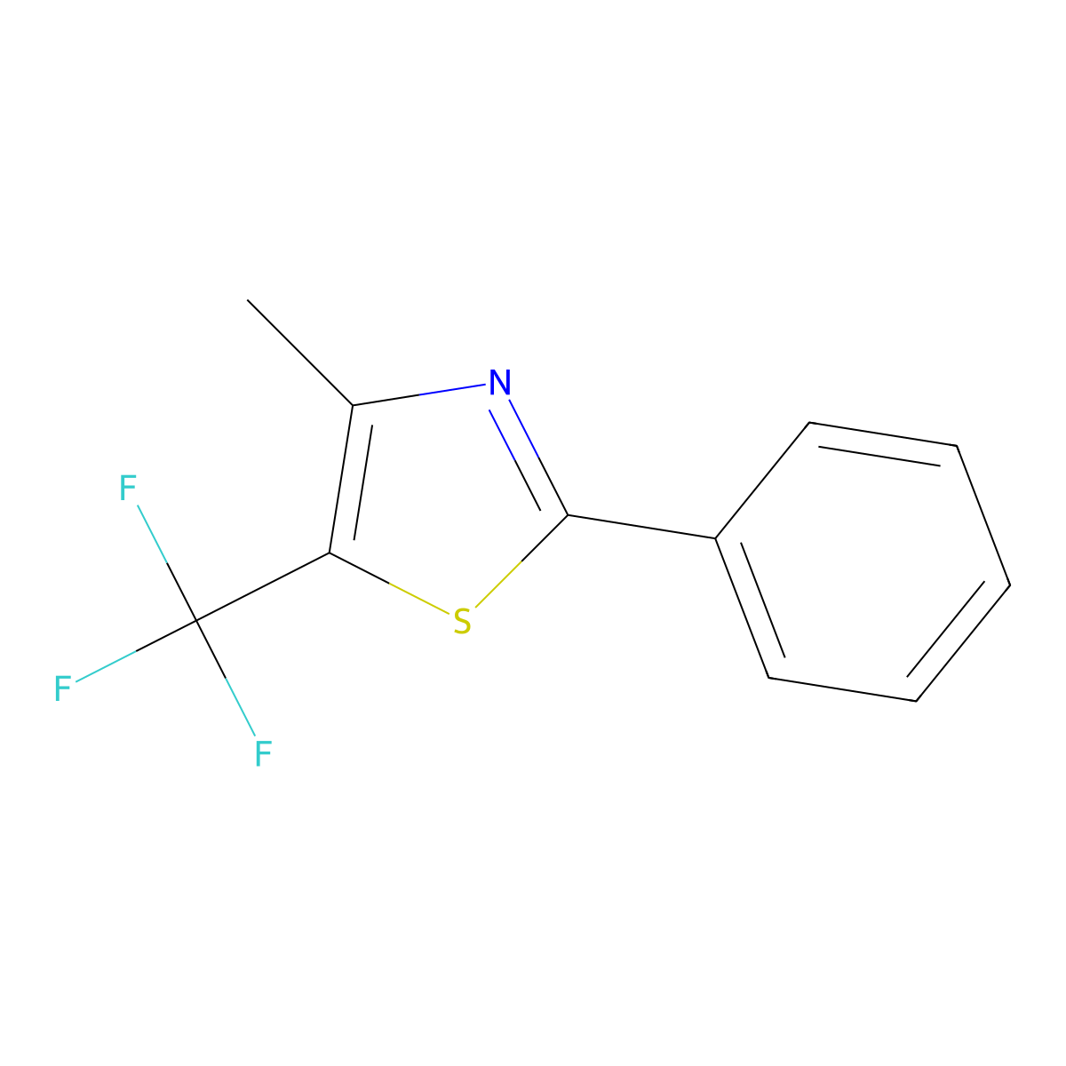 4-Methyl-2-phenyl-5-(trifluoromethyl)thiazole molecular structure, CAS 1492900-85-2