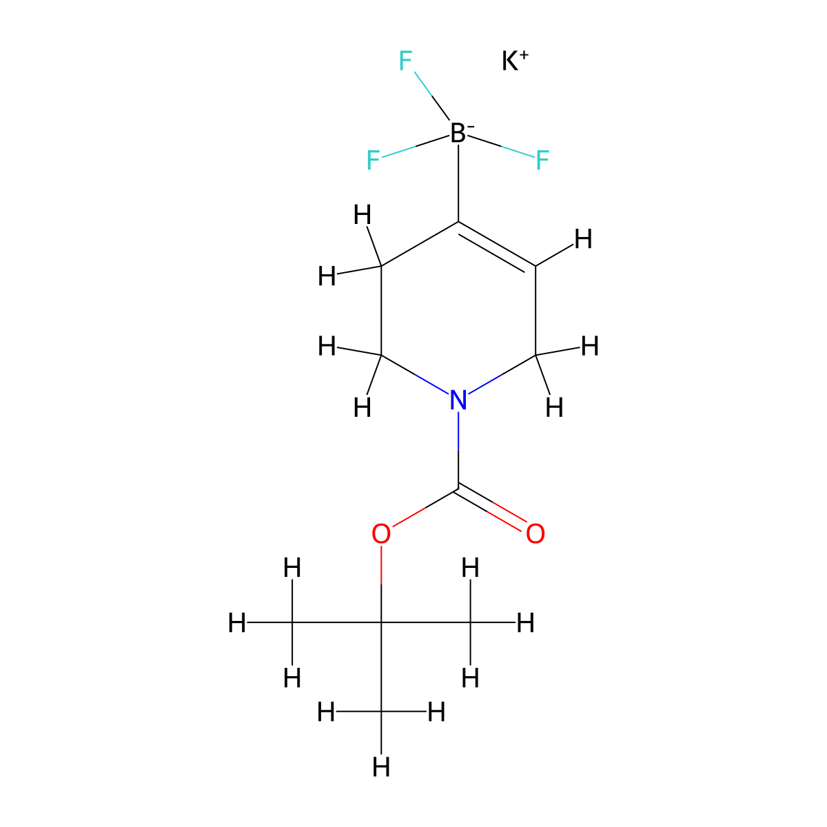 Potassium {1-[(tert-butoxy)carbonyl]-1,2,3,6-tetrahydropyridin-4-yl}trifluoroboranuide molecular structure, CAS 1492904-33-2