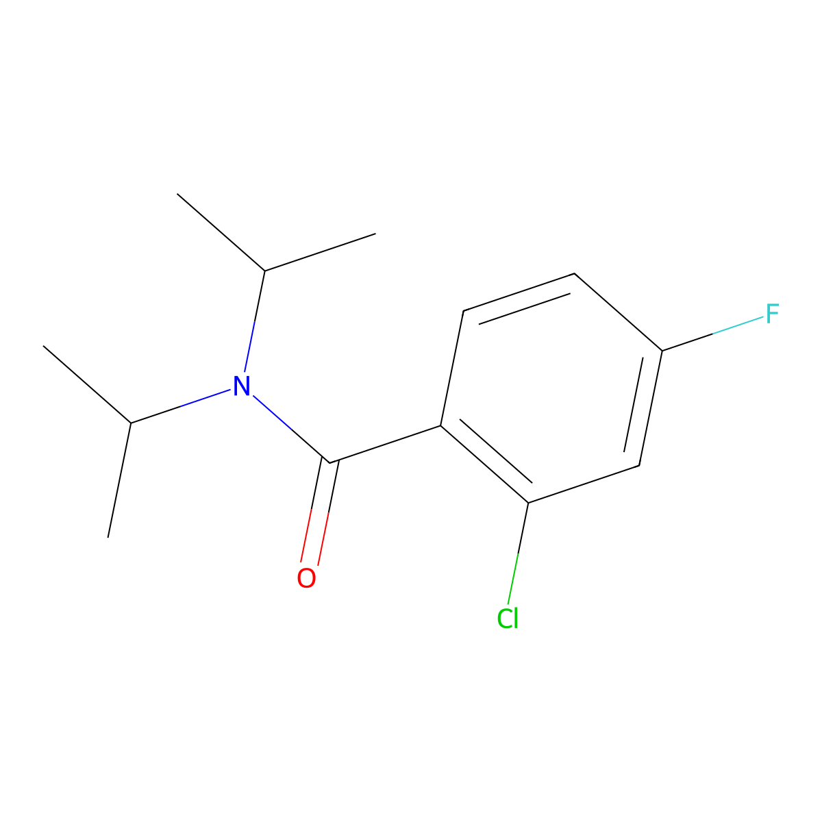 2-chloro-4-fluoro-N,N-bis(propan-2-yl)benzamide molecular structure, CAS 1492905-06-2