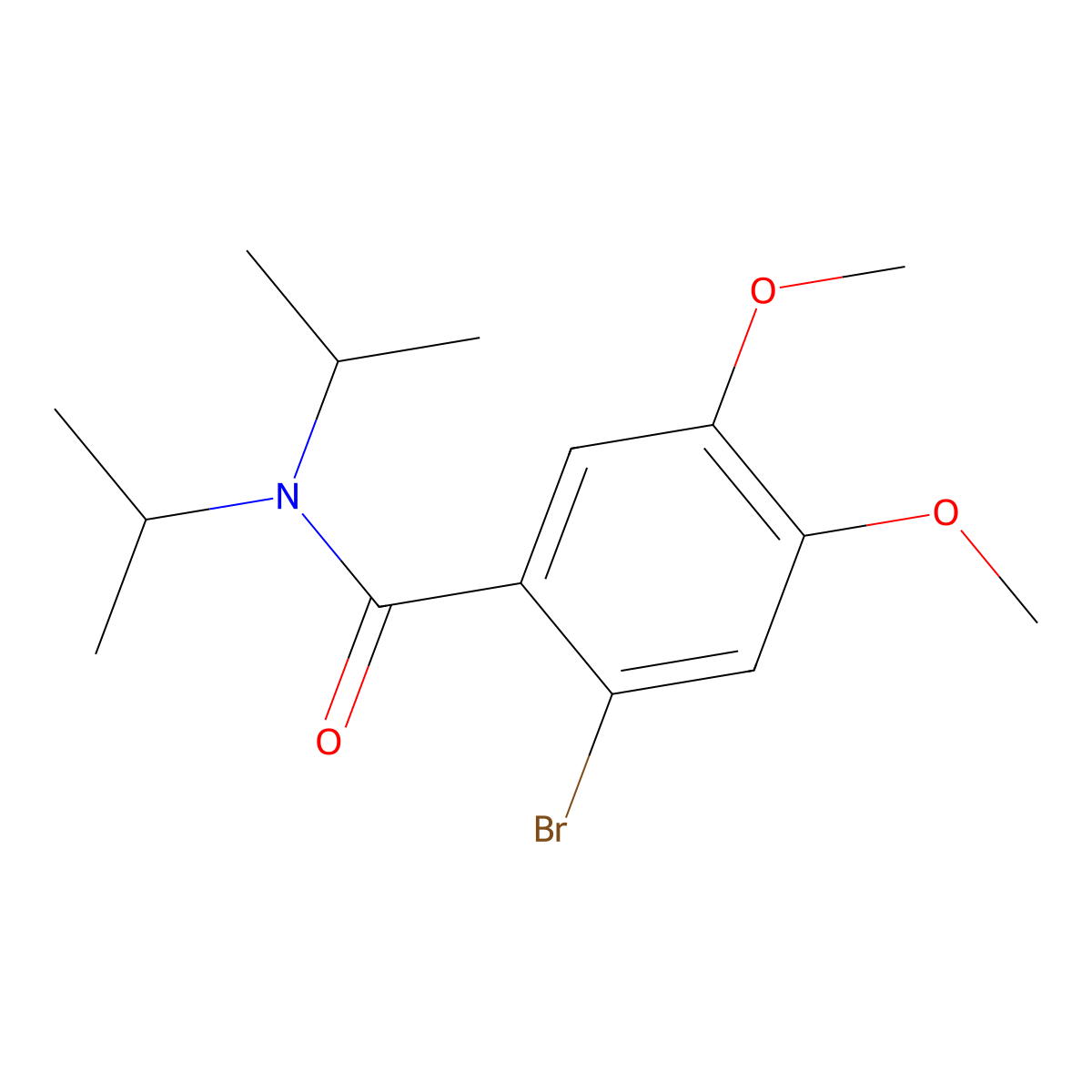2-bromo-4,5-dimethoxy-N,N-bis(propan-2-yl)benzamide molecular structure, CAS 1492905-10-8