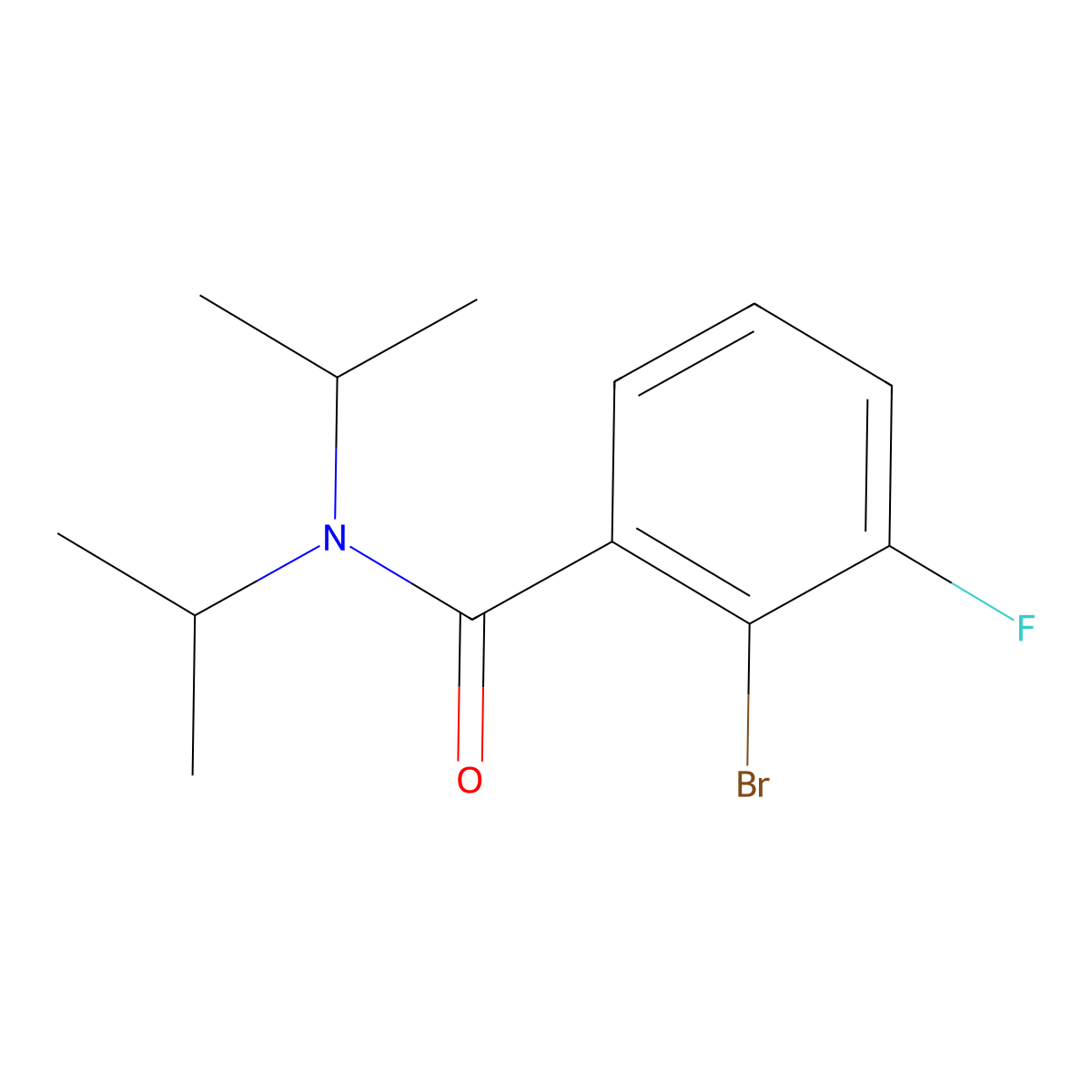 2-bromo-3-fluoro-N,N-bis(propan-2-yl)benzamide molecular structure, CAS 1492905-11-9