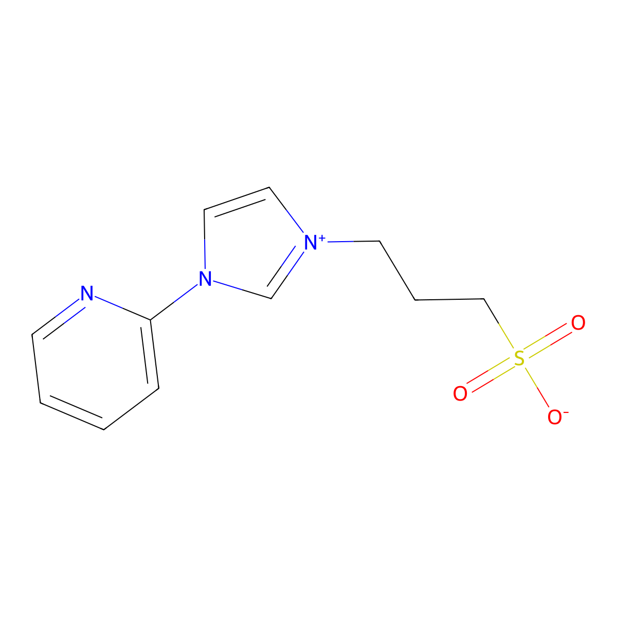 1-(pyridin-2-yl)-3-(3-sulfonatopropyl)-1H-imidazol-3-ium molecular structure, CAS 1492905-50-6