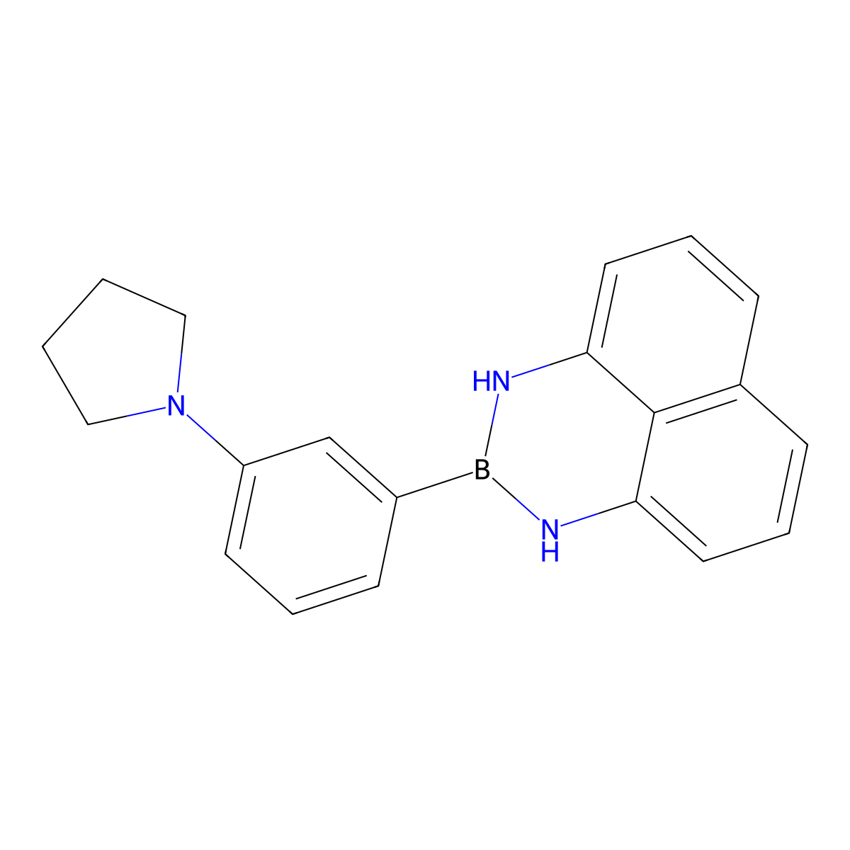 2-(3-(Pyrrolidin-1-YL)phenyl)-2,3-dihydro-1H-naphtho[1,8-DE][1,3,2]diazaborinine molecular structure, CAS 1492914-62-1