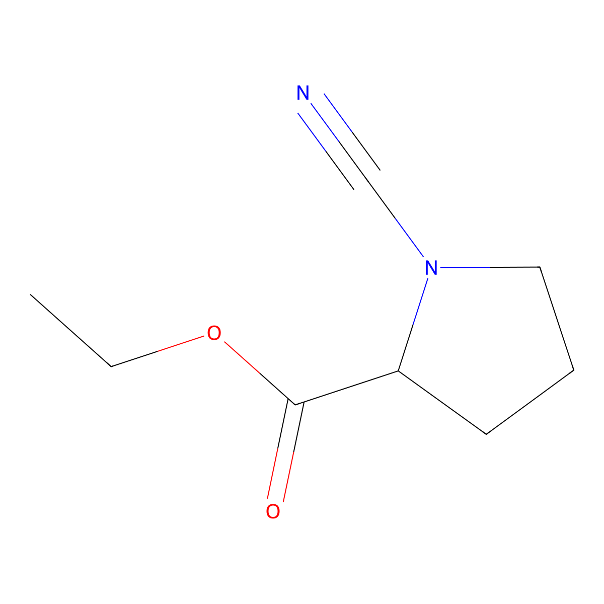 Ethyl 1-cyanopyrrolidine-2-carboxylate molecular structure, CAS 1492934-51-6