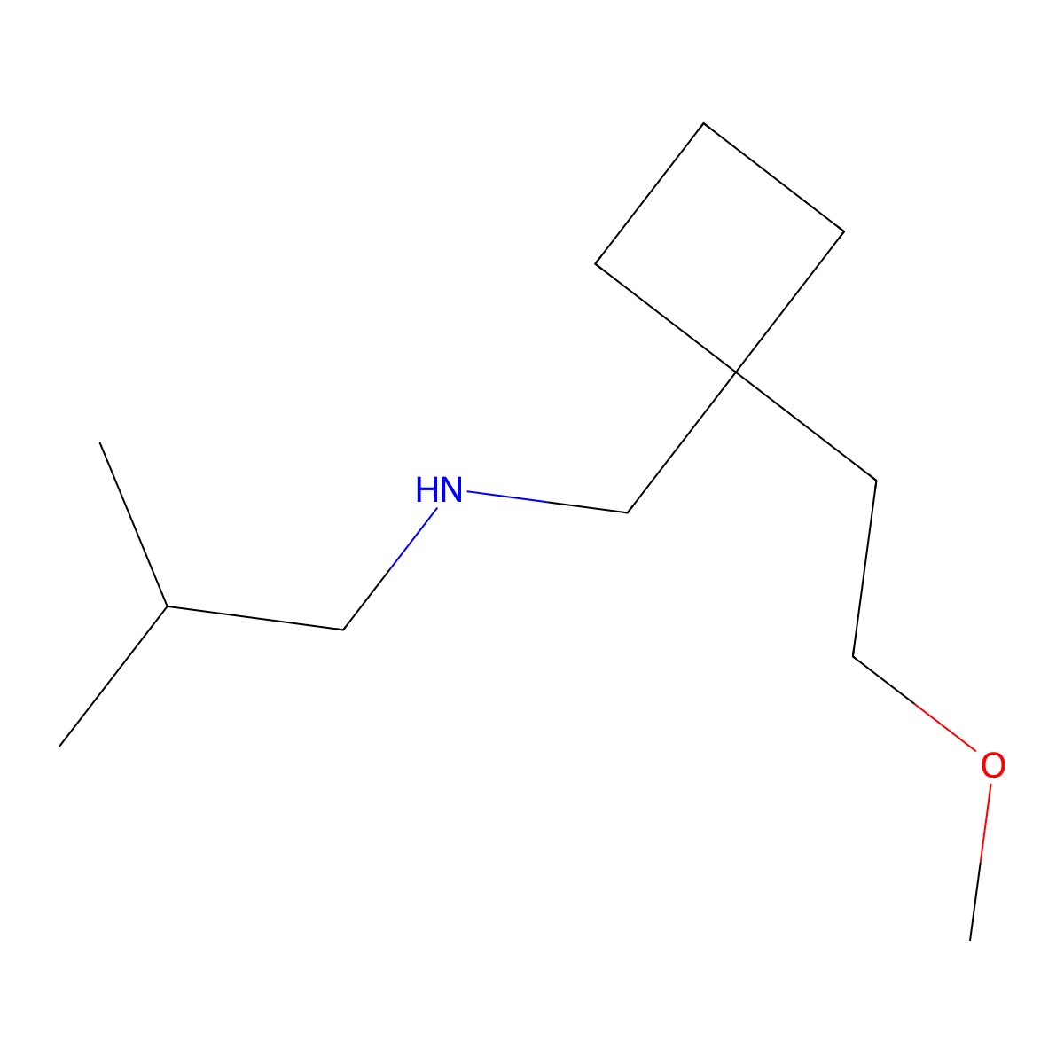 {[1-(2-Methoxyethyl)cyclobutyl]methyl}(2-methylpropyl)amine molecular structure, CAS 1492936-09-0