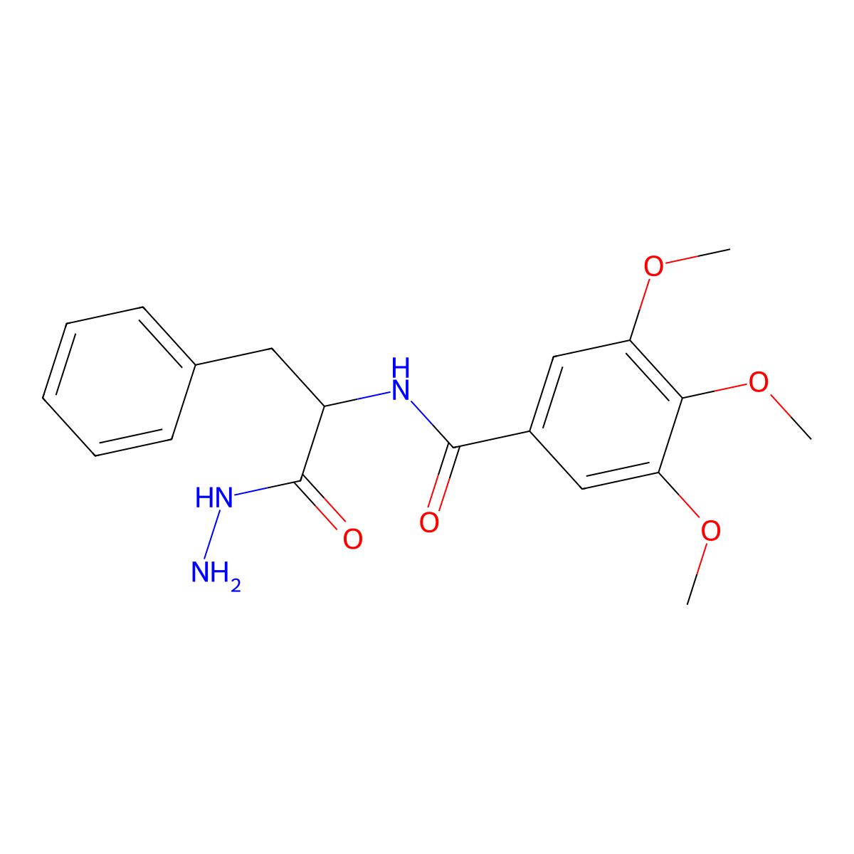 N-(1-hydrazinyl-1-oxo-3-phenylpropan-2-yl)-3,4,5-trimethoxybenzamide molecular structure, CAS 1492943-14-2