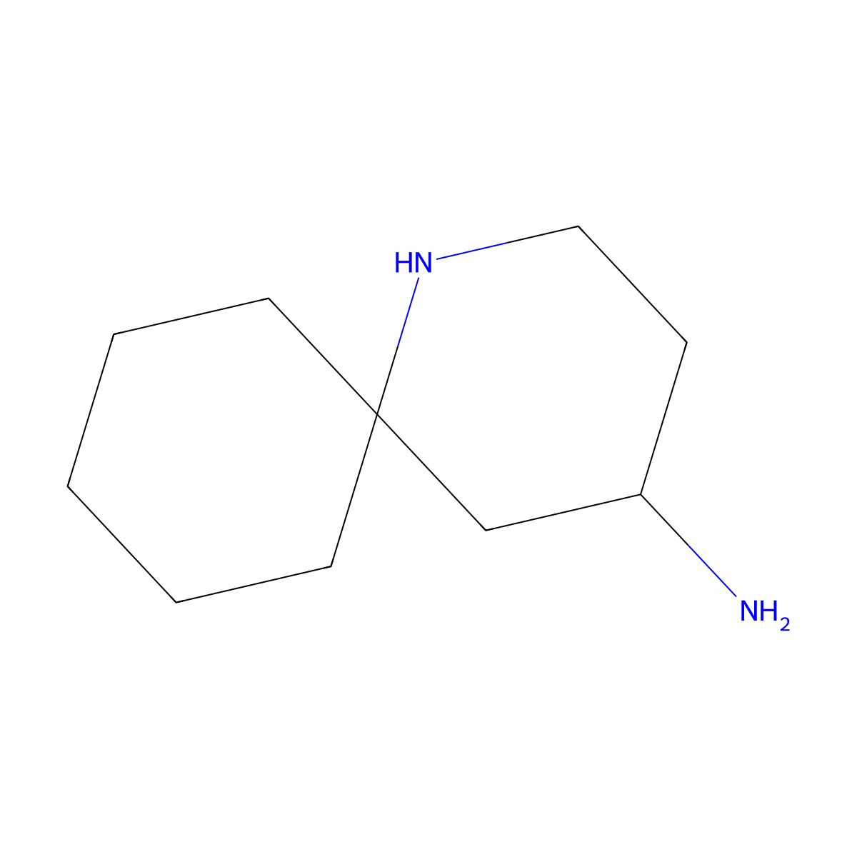 1-Azaspiro(5.5)undecan-4-amine molecular structure, CAS 1492977-93-1