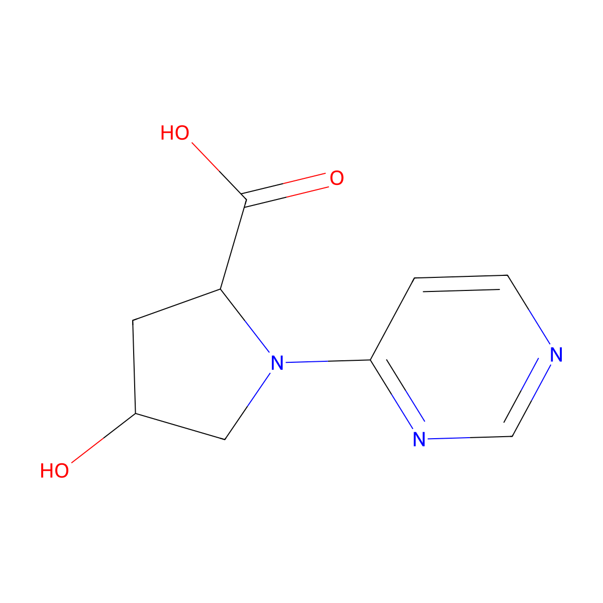 4-Hydroxy-1-(pyrimidin-4-yl)pyrrolidine-2-carboxylic acid molecular structure, CAS 1492978-99-0
