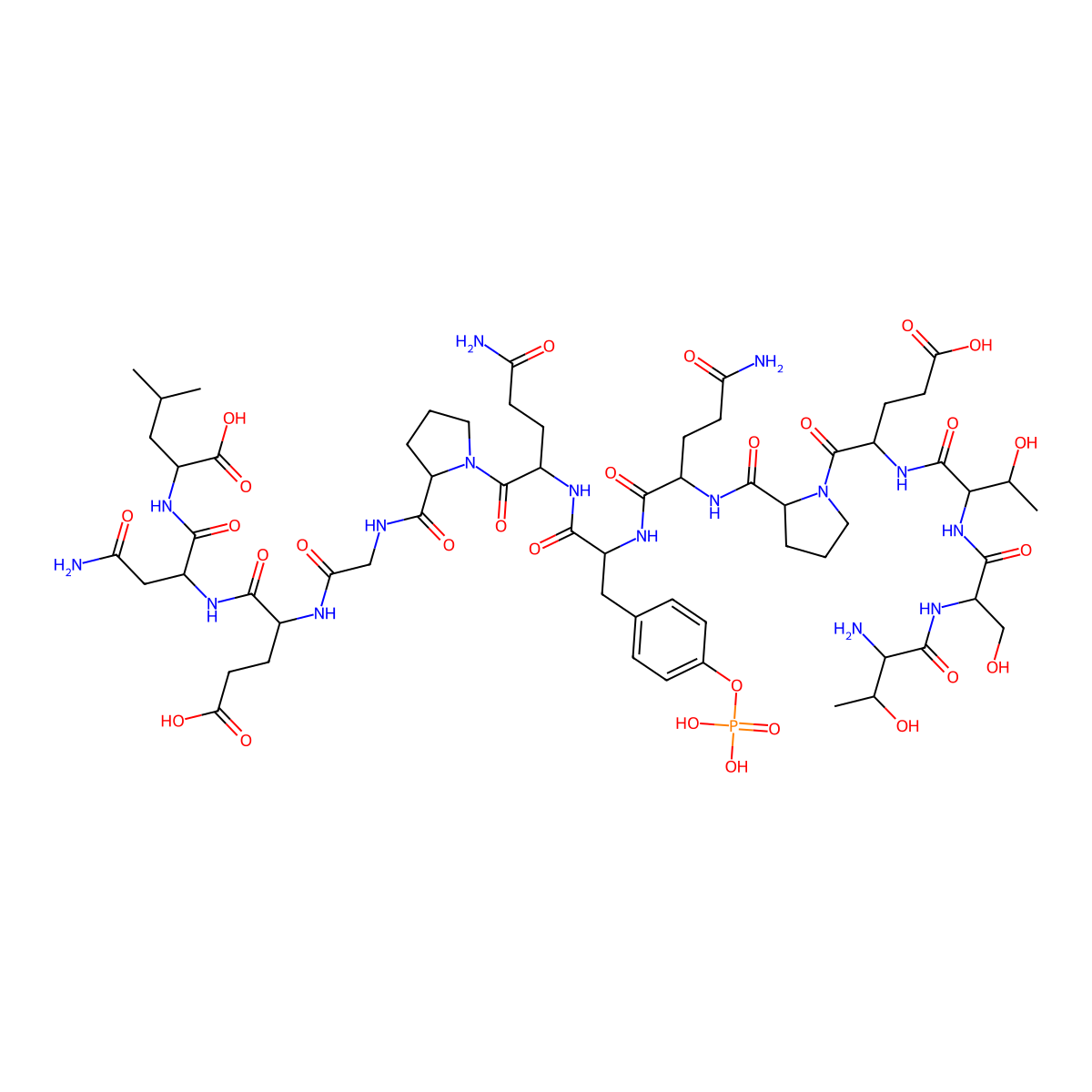 H-thr-ser-thr-glu-pro-gln-tyr(po3h2)-gln-pro-gly-glu-asn-leu-oh molecular structure, CAS 149299-77-4
