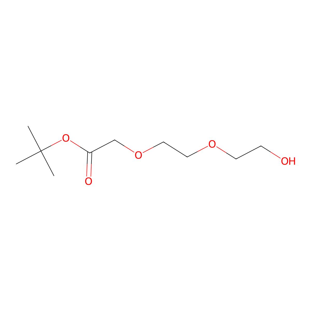 Hydroxy-PEG2-t-butyl acetate molecular structure, CAS 149299-82-1