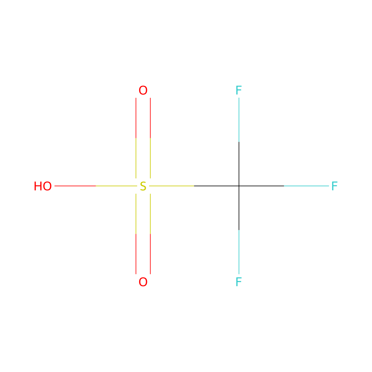 Trifluoromethanesulfonic acid molecular structure, CAS 1493-13-6
