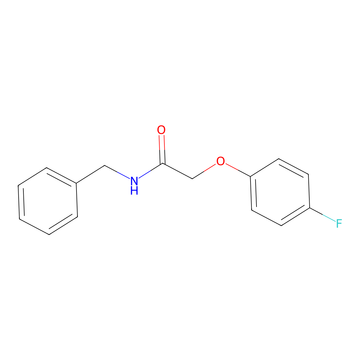 N-benzyl-2-(4-fluorophenoxy)acetamide molecular structure, CAS 1493-94-3