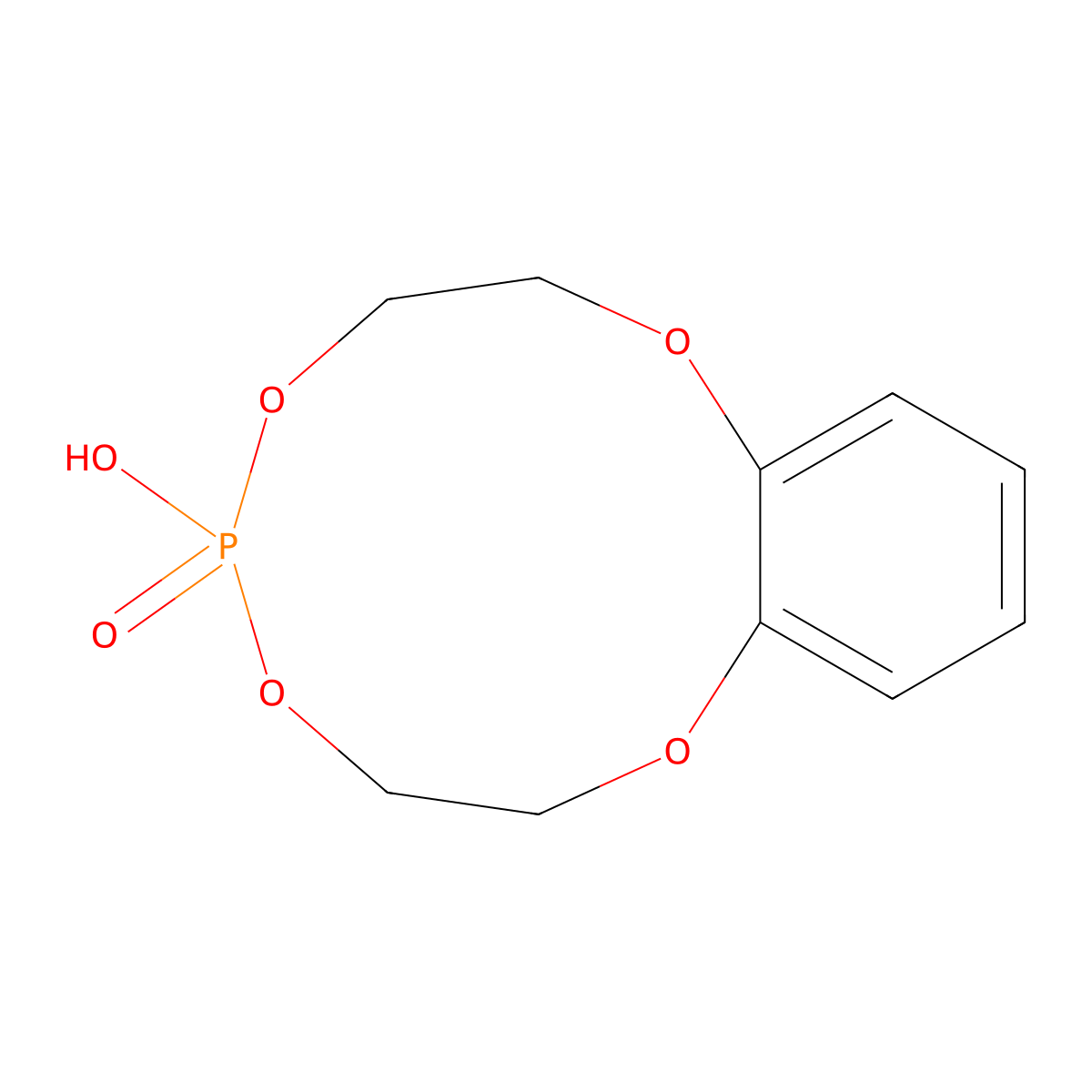 5-Hydroxy-2,3,7,8-tetrahydrobenzo[g][1,3,6,9,2]tetraoxaphosphacycloundecine 5-oxide molecular structure, CAS 149300-81-2