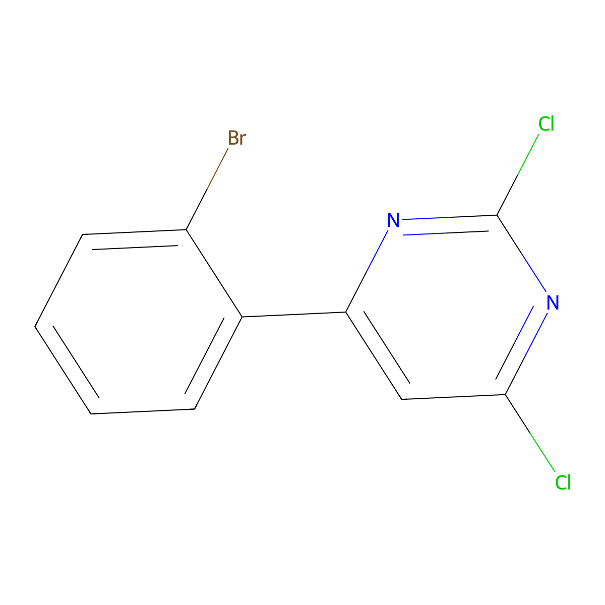 4-(2-Bromophenyl)-2,6-dichloropyrimidine molecular structure, CAS 1493045-03-6